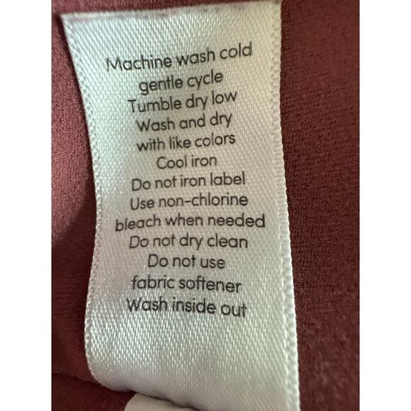 Athleta Mauve Soft Mesh Panel Leggings Pockets Size Medium Workout Yoga - Picture 8 of 9